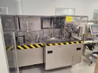 Bosch TLT 1560 C, Bosch blister packaging machine, Bosch blister line, blister packaging line with cartoner, used blister packaging machine, used Bosch packaging equipment, thermoforming blister machine, automatic blister packaging line, blister sealing machine, industrial blister packaging equipment, cartoning machine, integrated blister and cartoning line, pharmaceutical packaging line, blister pack production machine, used packaging machinery, Bosch packaging systems, blister packaging equipment for sale, thermoforming packaging line, automatic cartoning line, industrial packaging line.